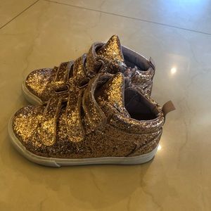 Toddler girls Rose Gold glitter sneakers size 11